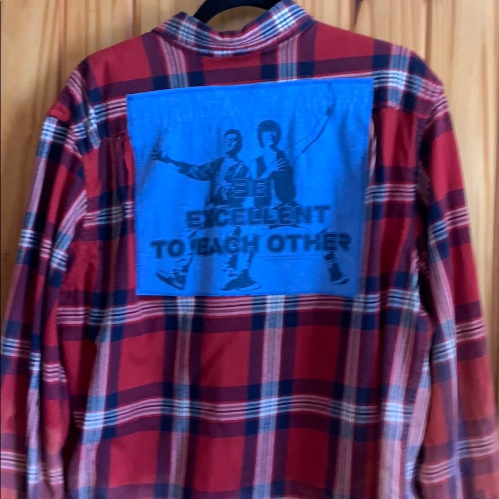 Bare Bones Cargo Repurposed Flannel w/Sewn Graphic